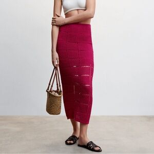 Mango Crochet Midi Skirt